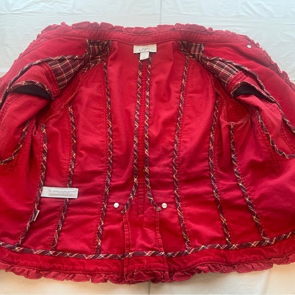 Women's Red Button-Up Jacket - Picture 5 of 7